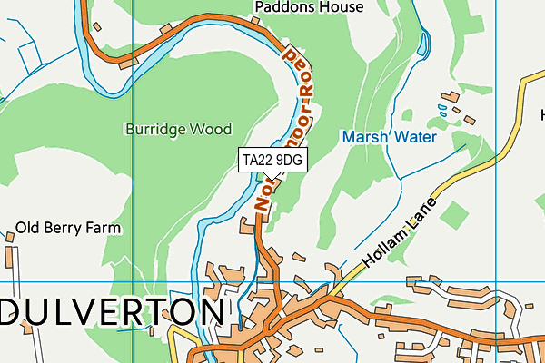 TA22 9DG map - OS VectorMap District (Ordnance Survey)