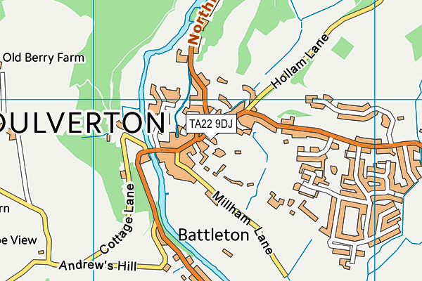 TA22 9DJ map - OS VectorMap District (Ordnance Survey)