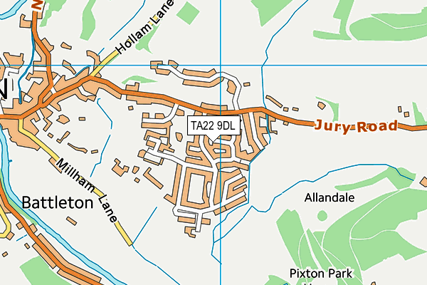 TA22 9DL map - OS VectorMap District (Ordnance Survey)