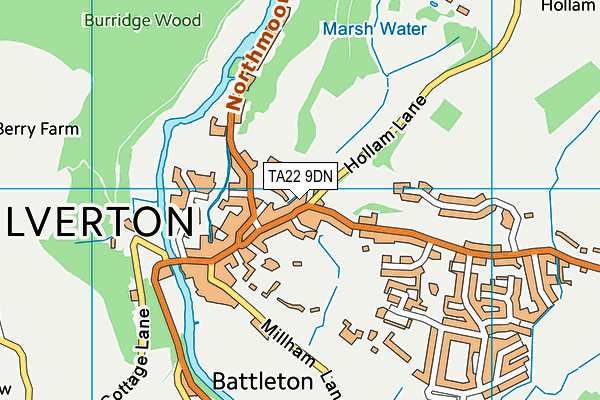 TA22 9DN map - OS VectorMap District (Ordnance Survey)