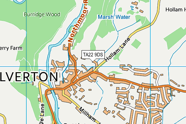 TA22 9DS map - OS VectorMap District (Ordnance Survey)