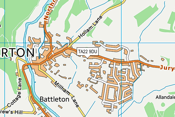 TA22 9DU map - OS VectorMap District (Ordnance Survey)