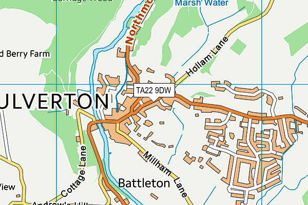 TA22 9DW map - OS VectorMap District (Ordnance Survey)