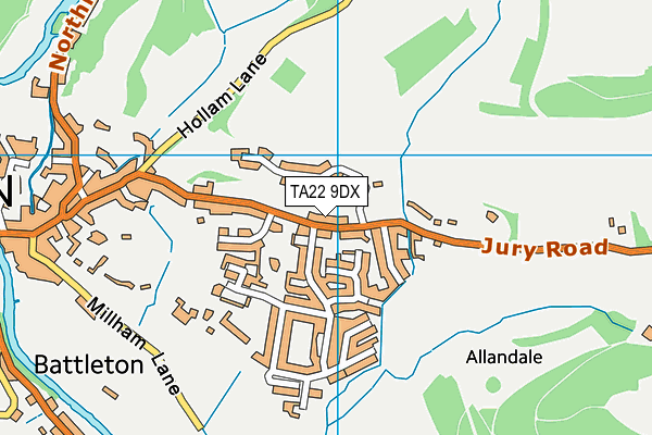TA22 9DX map - OS VectorMap District (Ordnance Survey)