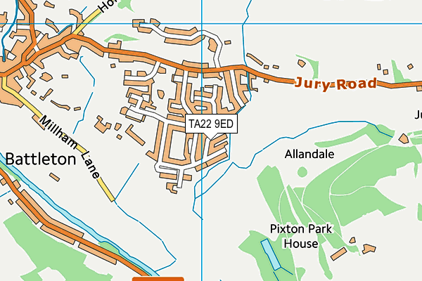 TA22 9ED map - OS VectorMap District (Ordnance Survey)