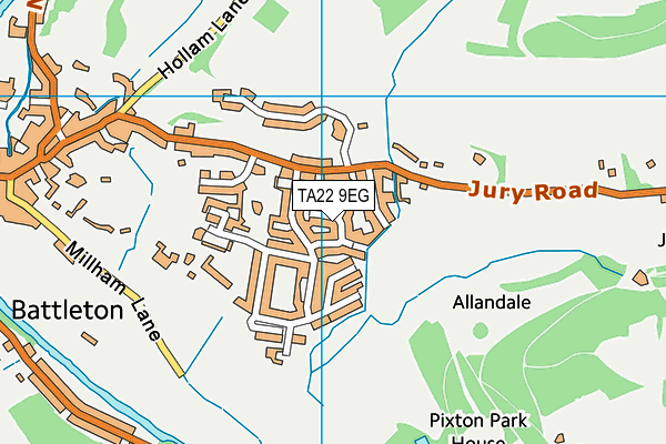 TA22 9EG map - OS VectorMap District (Ordnance Survey)