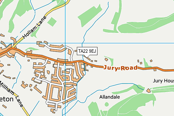 TA22 9EJ map - OS VectorMap District (Ordnance Survey)