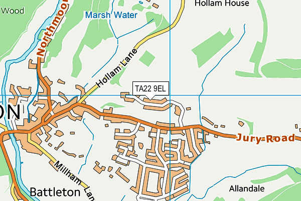 TA22 9EL map - OS VectorMap District (Ordnance Survey)