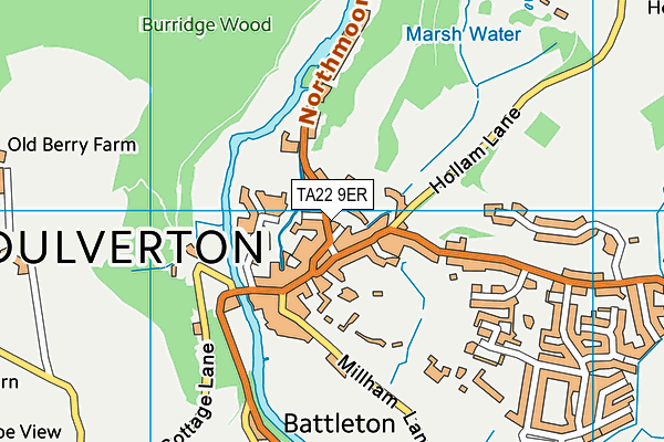 TA22 9ER map - OS VectorMap District (Ordnance Survey)