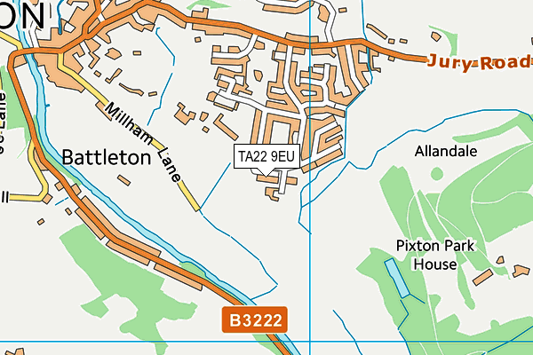TA22 9EU map - OS VectorMap District (Ordnance Survey)