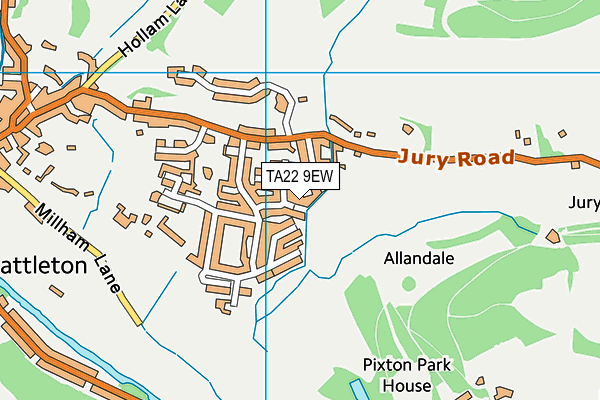 TA22 9EW map - OS VectorMap District (Ordnance Survey)