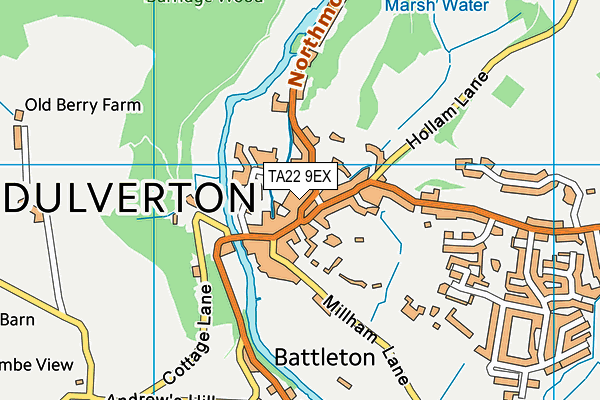 TA22 9EX map - OS VectorMap District (Ordnance Survey)