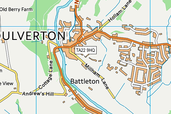 Dulverton Sports Ground map (TA22 9HQ) - OS VectorMap District (Ordnance Survey)