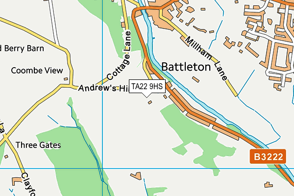 TA22 9HS map - OS VectorMap District (Ordnance Survey)