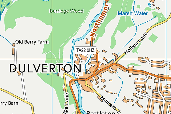 TA22 9HZ map - OS VectorMap District (Ordnance Survey)