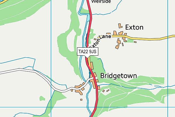 TA22 9JS map - OS VectorMap District (Ordnance Survey)