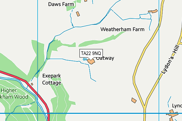 TA22 9NQ map - OS VectorMap District (Ordnance Survey)