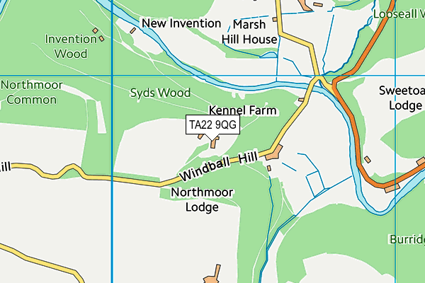 TA22 9QG map - OS VectorMap District (Ordnance Survey)