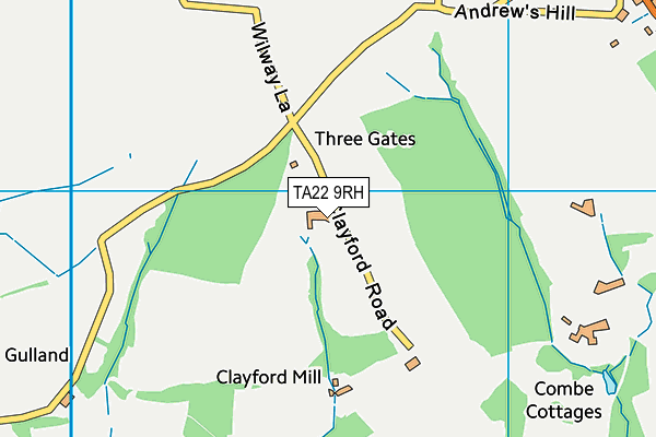 TA22 9RH map - OS VectorMap District (Ordnance Survey)
