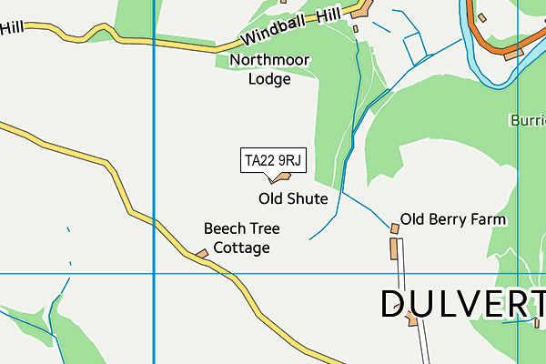 TA22 9RJ map - OS VectorMap District (Ordnance Survey)