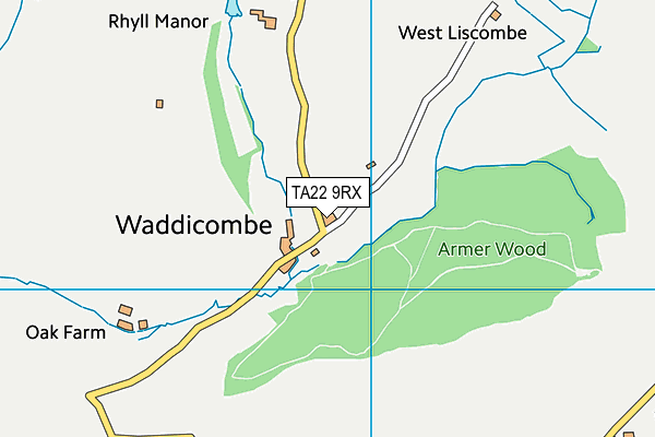 TA22 9RX map - OS VectorMap District (Ordnance Survey)