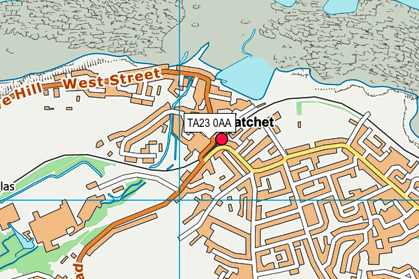 TA23 0AA map - OS VectorMap District (Ordnance Survey)