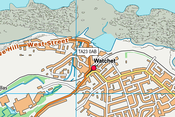 TA23 0AB map - OS VectorMap District (Ordnance Survey)