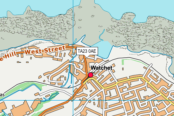 TA23 0AE map - OS VectorMap District (Ordnance Survey)