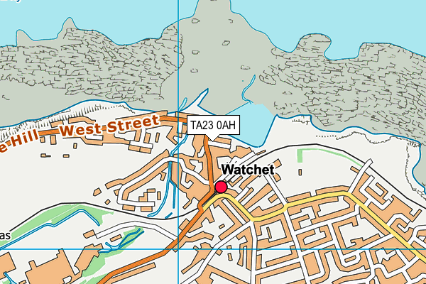 TA23 0AH map - OS VectorMap District (Ordnance Survey)