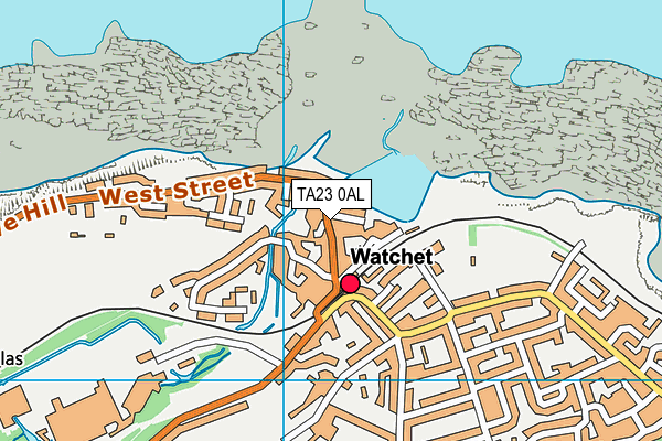 TA23 0AL map - OS VectorMap District (Ordnance Survey)