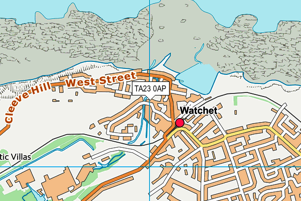 TA23 0AP map - OS VectorMap District (Ordnance Survey)