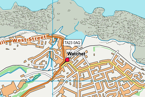 TA23 0AQ map - OS VectorMap District (Ordnance Survey)