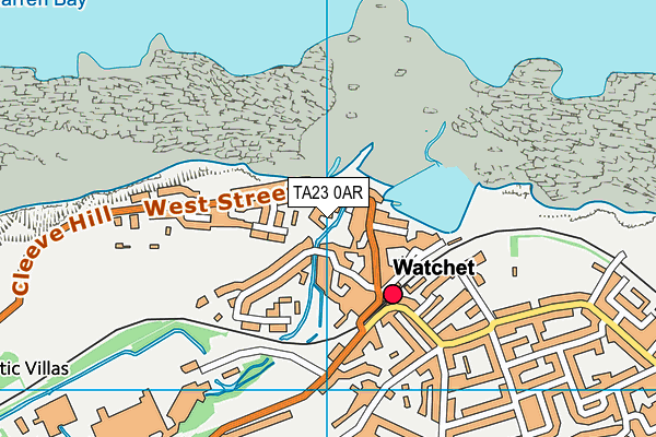 TA23 0AR map - OS VectorMap District (Ordnance Survey)