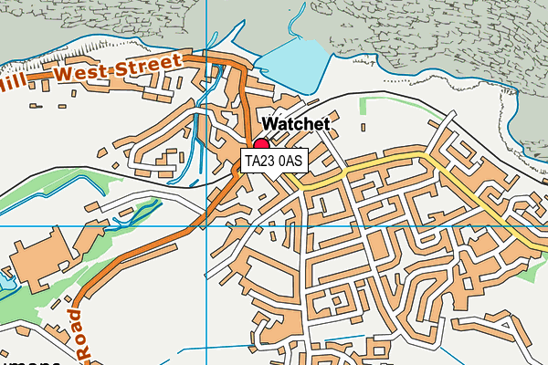 TA23 0AS map - OS VectorMap District (Ordnance Survey)