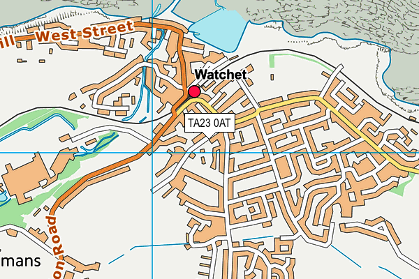 TA23 0AT map - OS VectorMap District (Ordnance Survey)