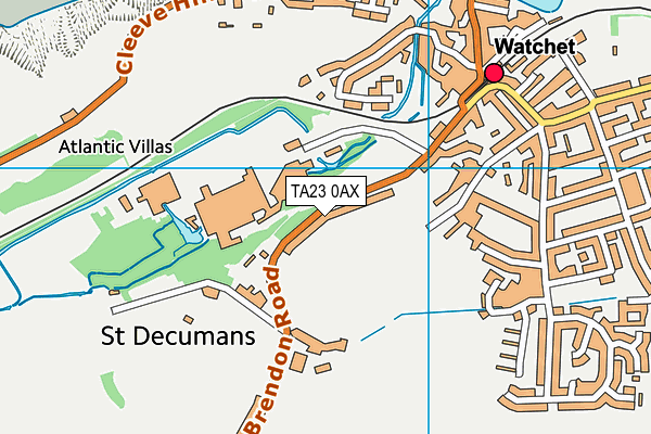 TA23 0AX map - OS VectorMap District (Ordnance Survey)