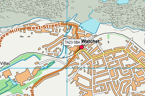 TA23 0BA map - OS VectorMap District (Ordnance Survey)