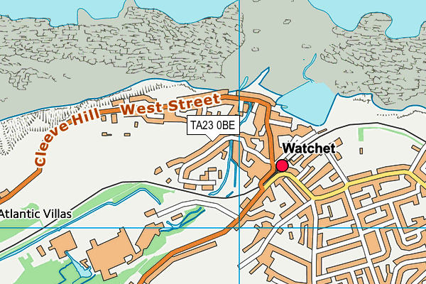 TA23 0BE map - OS VectorMap District (Ordnance Survey)