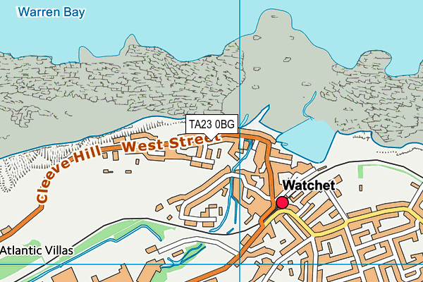 TA23 0BG map - OS VectorMap District (Ordnance Survey)