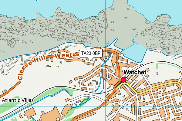 TA23 0BP map - OS VectorMap District (Ordnance Survey)
