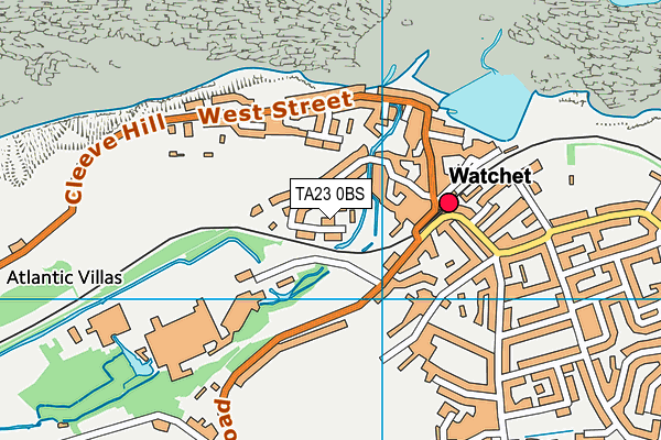 TA23 0BS map - OS VectorMap District (Ordnance Survey)