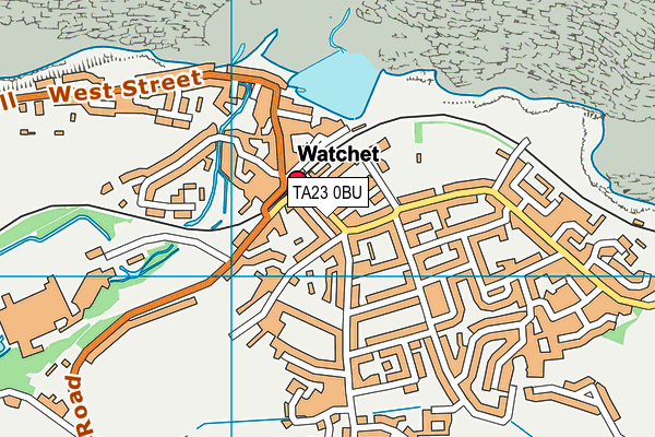 TA23 0BU map - OS VectorMap District (Ordnance Survey)