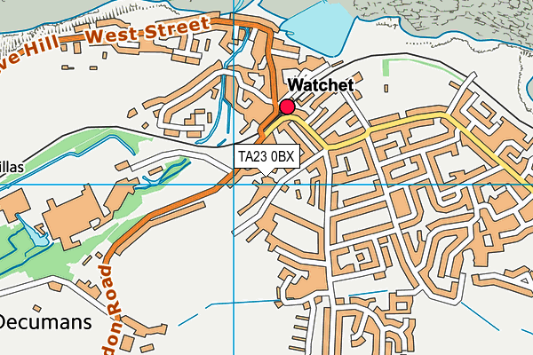 TA23 0BX map - OS VectorMap District (Ordnance Survey)