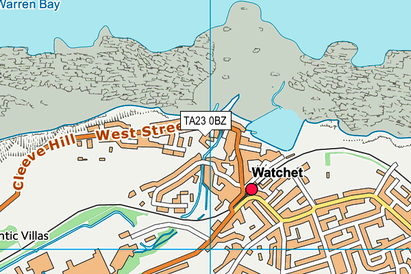 TA23 0BZ map - OS VectorMap District (Ordnance Survey)
