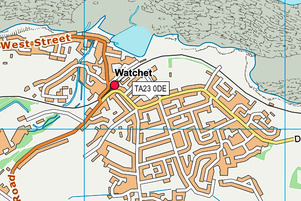 TA23 0DE map - OS VectorMap District (Ordnance Survey)