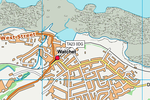 TA23 0DG map - OS VectorMap District (Ordnance Survey)