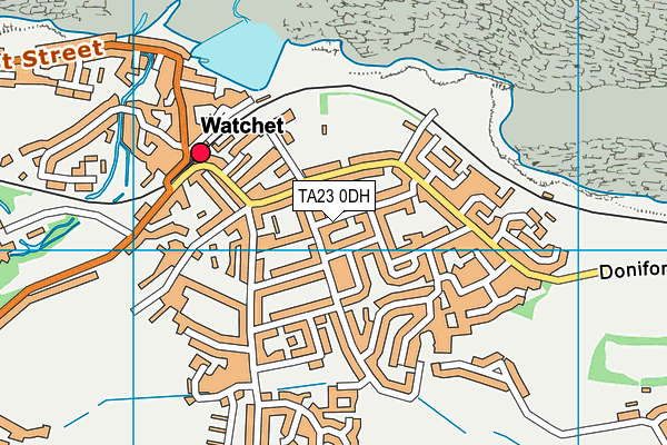 TA23 0DH map - OS VectorMap District (Ordnance Survey)