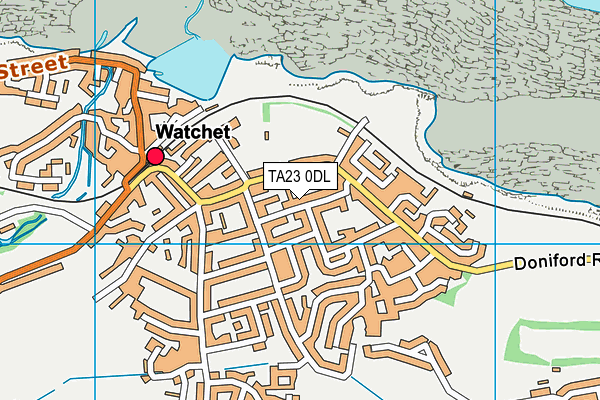 TA23 0DL map - OS VectorMap District (Ordnance Survey)