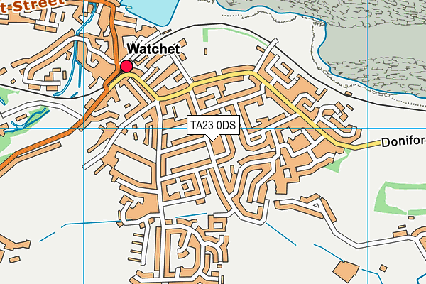 TA23 0DS map - OS VectorMap District (Ordnance Survey)