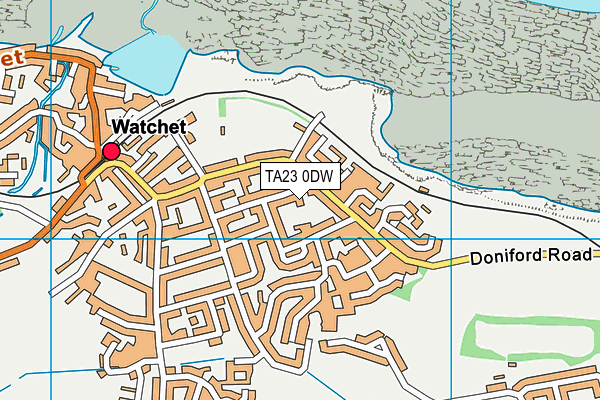 TA23 0DW map - OS VectorMap District (Ordnance Survey)